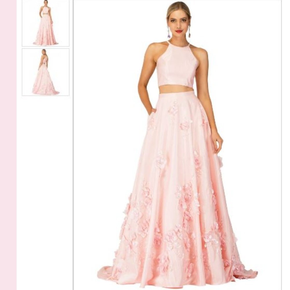Cecilia Couture 2145 Two Piece Floral Prom Dress